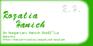 rozalia hanich business card